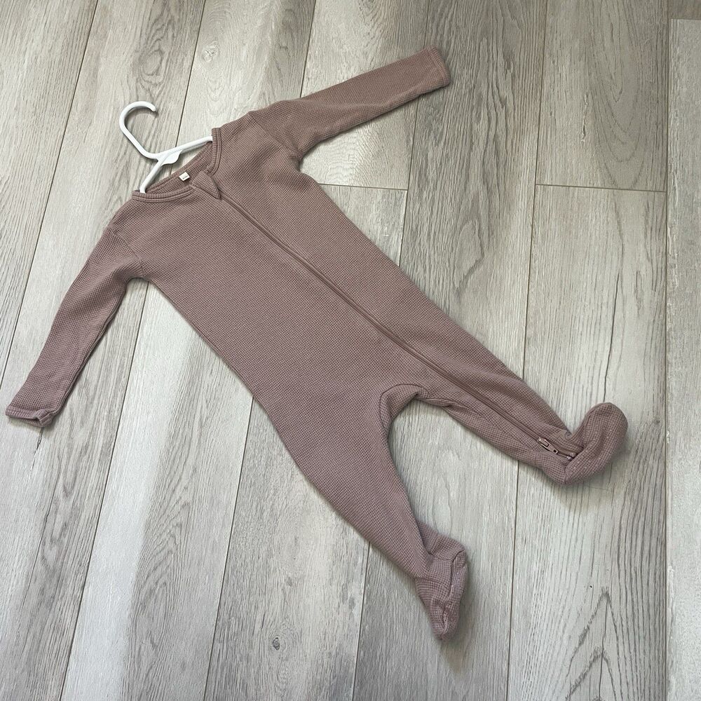 Quincy Mae One-Piece Footie organic cotton baby Brown (size 6-12 months) natural